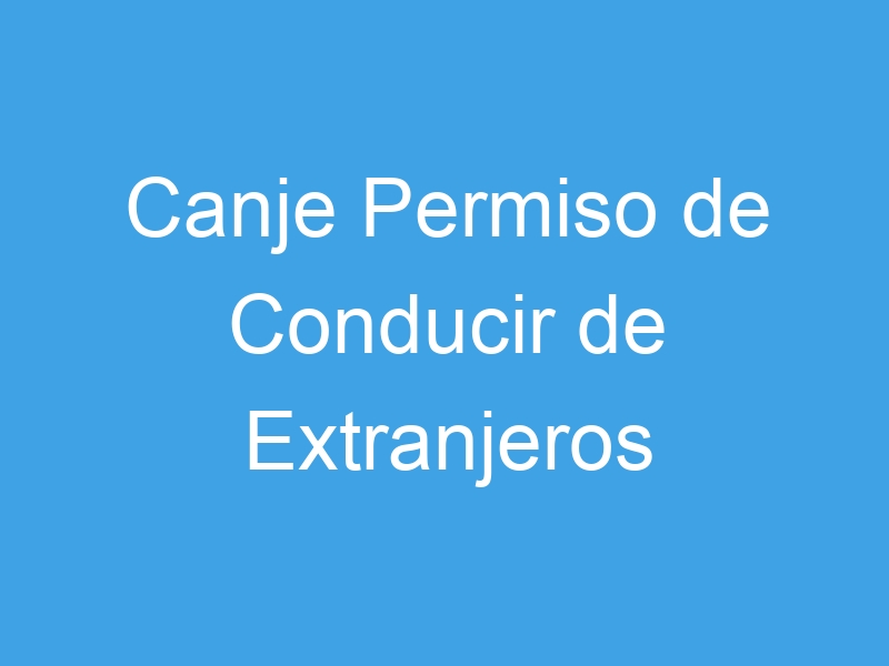 canje permiso de conducir de